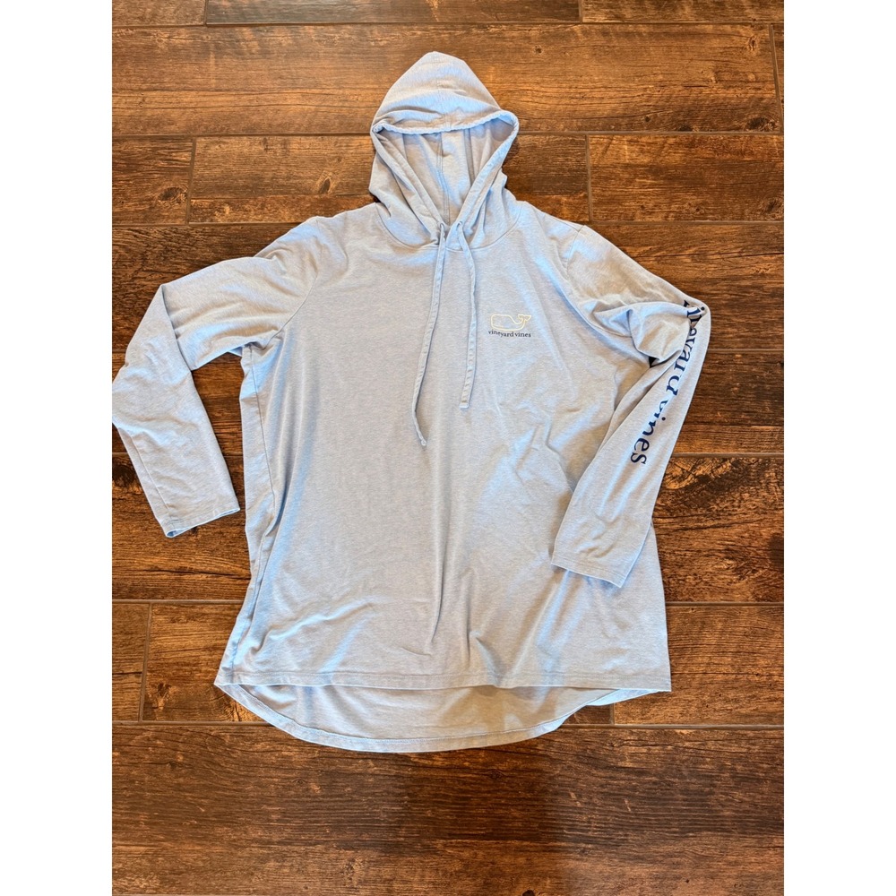 Vineyard Vines Edgartown T-Shirt Hoodie Blue Pima Cotton Blend XL Womens